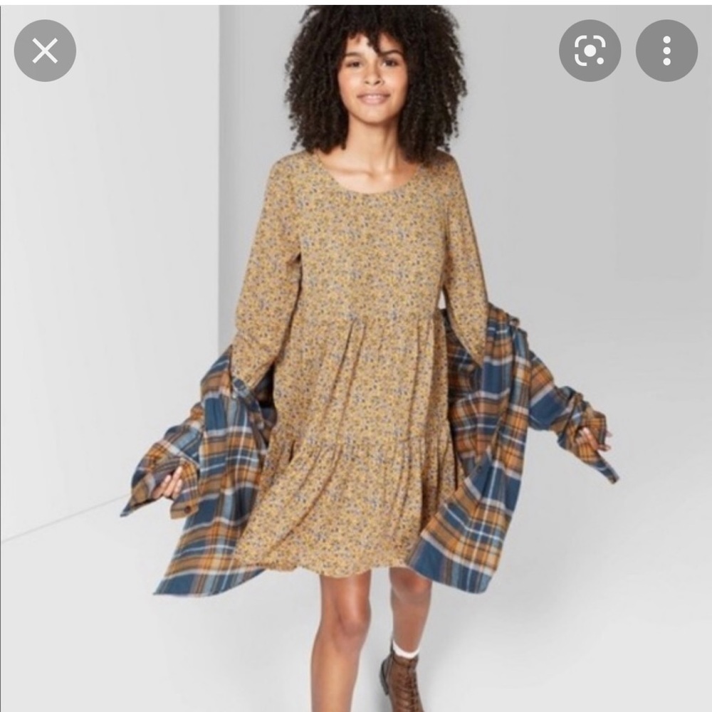 Wild Fable long sleeved dress - mustard yellow